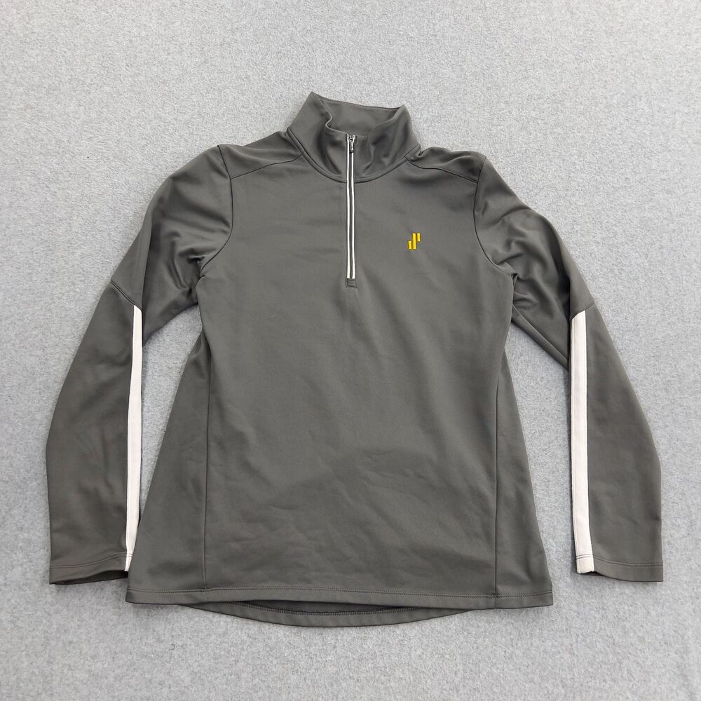 Under Armour Sweater Mens Medium Grey 1/4 Zip Pullover Loose Pullover Logo READ